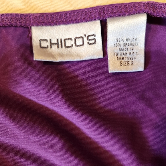 Lot of 4 Chico’s Tanks Size 2 - Purple Blue Brown Yellow - Picture 3 of 6